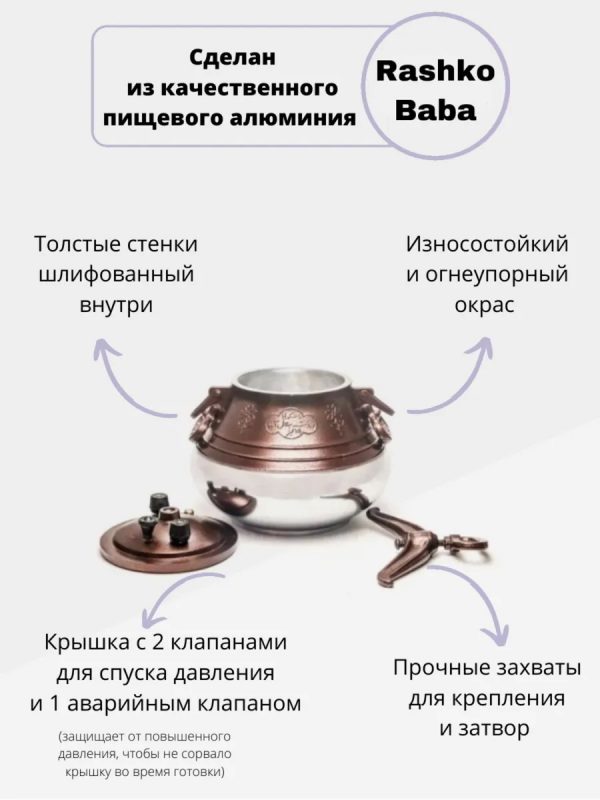 Афганский казан Rashko Baba ltd (полированный, с ручками)